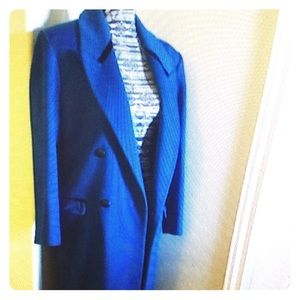 Vintage 100% wool teal blue coat